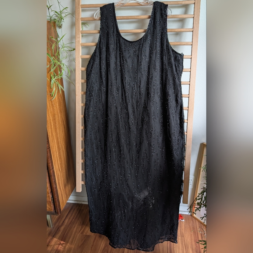 Silk Glass Bead Evening Dress